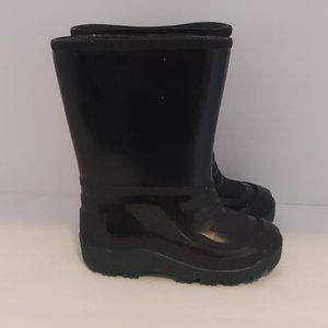 Toddler Boys Rain Boots Black Green 8